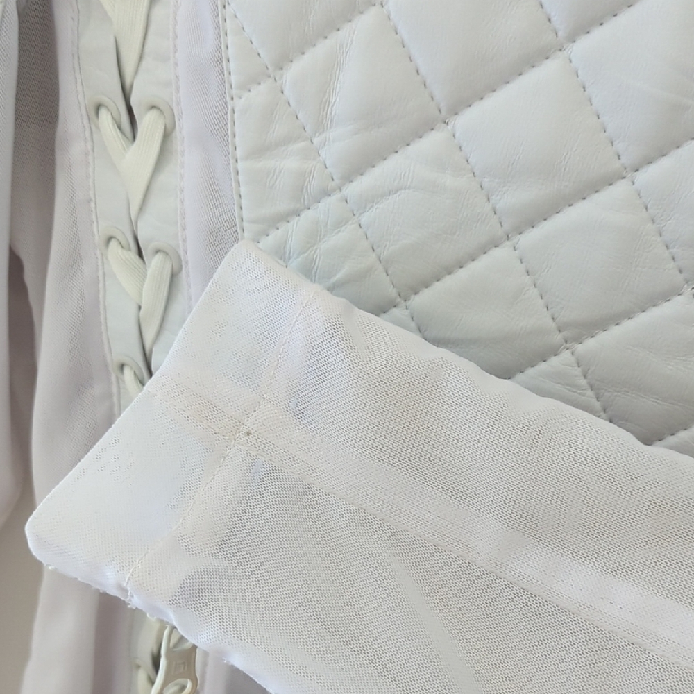 🩷Blanc Noir Quilted White Moto Jacket🩷 - Picture 6 of 12